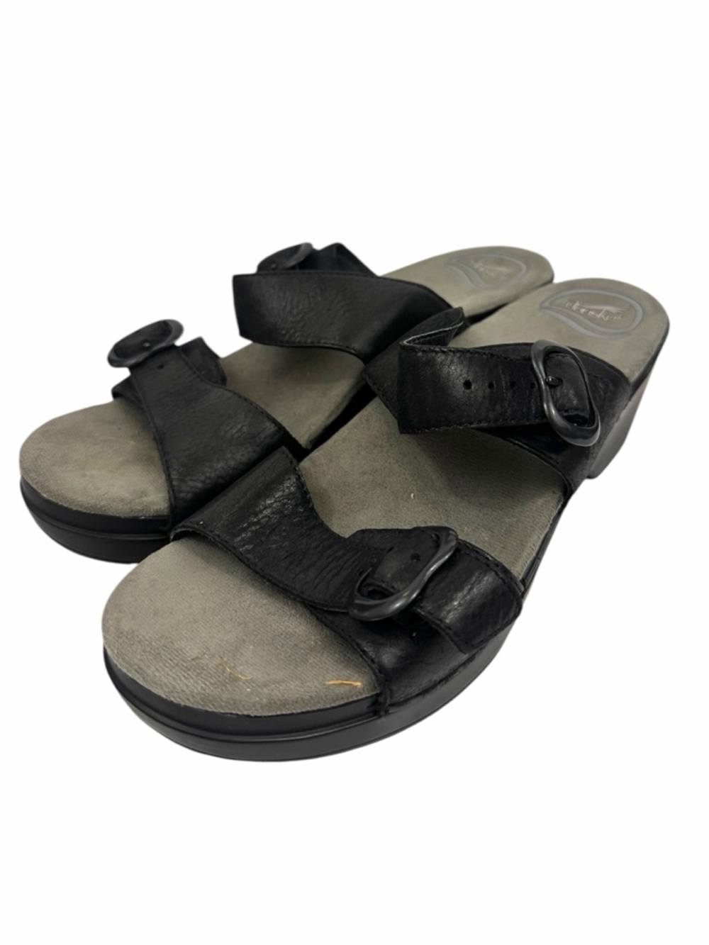 Women's Dansko Black Leather Sophie Sandals Size 40